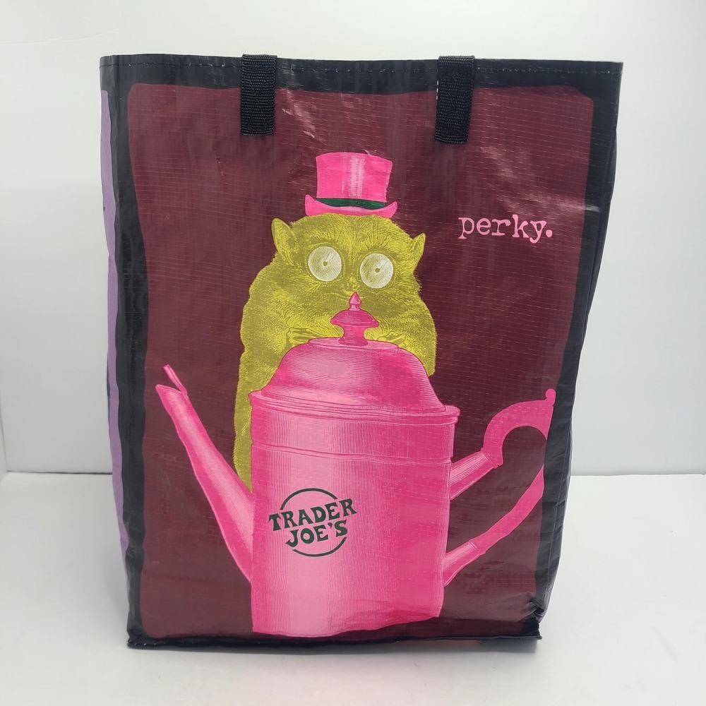 Trader Joe's Who? Perky Owl Uni-corny Reusable‎ Tote Bag 6 gallon